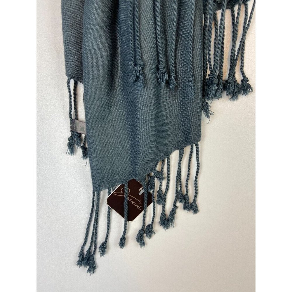Jessica Grey Cotton Wrap Scarf One Size - Picture 2 of 4